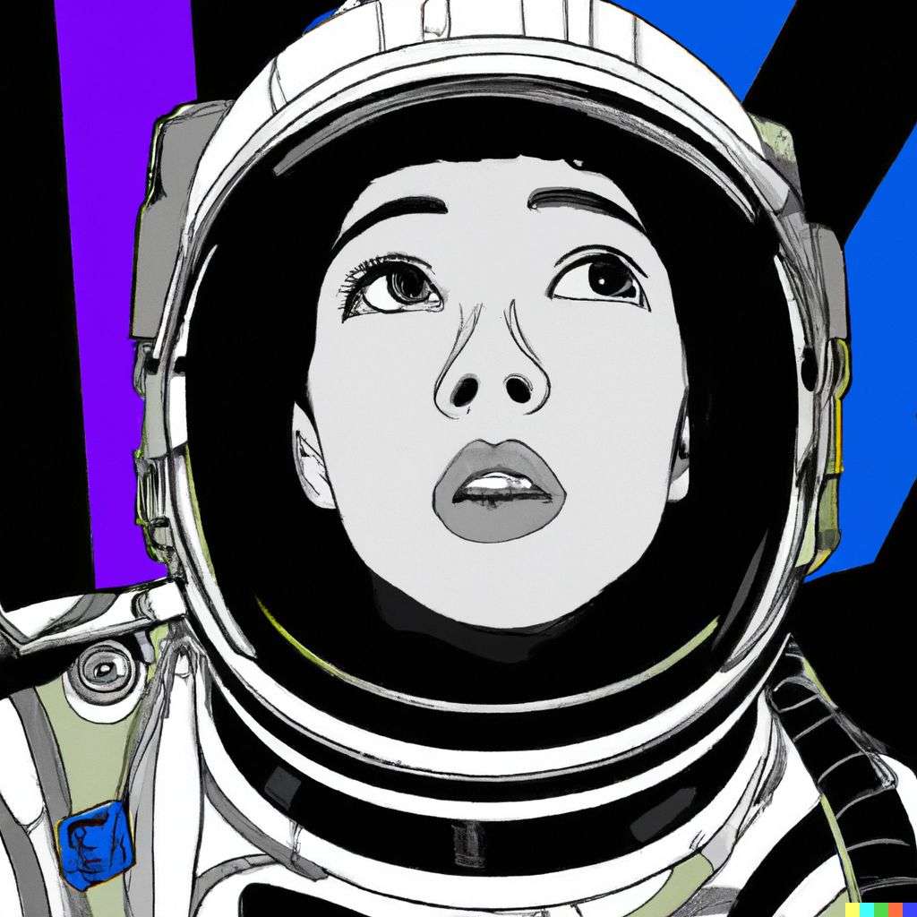 an astronaut, digital art, op art